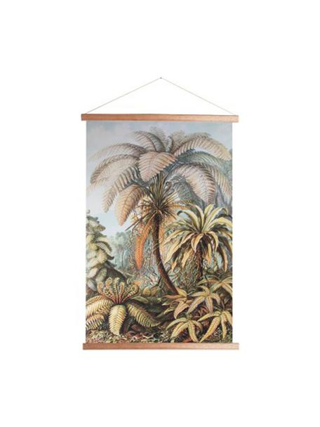 Decorazione da parete Jungle, Immagine: cotone, Cornice: legno, Multicolore, Larg. 70 x Alt. 100 cm