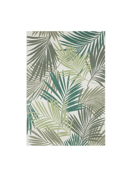Tapis intérieur-extérieur motif feuilles Vai, Polypropylène, Tons verts, beige, larg. 80 x long. 150 cm (taille XS)