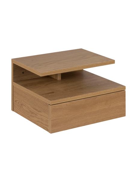 Nástěnný noční stolek Ashlan, MDF deska (dřevovláknitá deska střední hustoty), dubová dýha, Dubové dřevo, Š 35 cm, V 23 cm