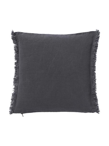Housse de coussin pur lin avec franges Luana, 100 % pur lin

Le lin est naturellement doté d'un toucher plutôt rugueux et d'un aspect froissé
Sa résistance élevée au accrocs lui confère robustesse et longévité, Anthracite, larg. 40 x long. 40 cm