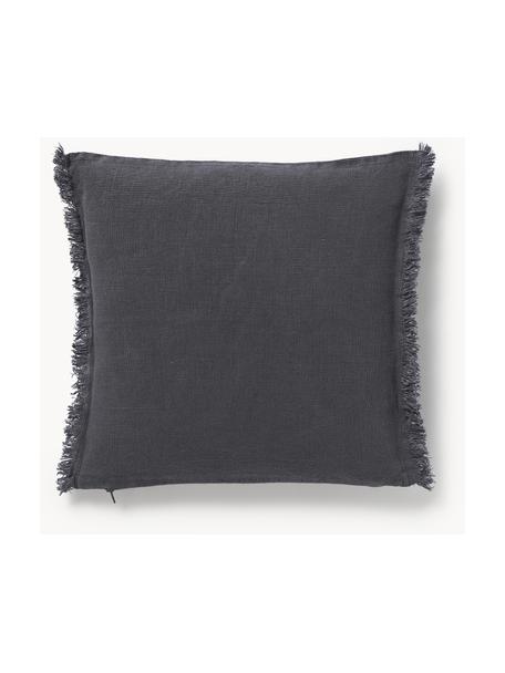 Housse de coussin pur lin avec franges Luana, 100 % pur lin

Le lin est naturellement doté d'un toucher plutôt rugueux et d'un aspect froissé
Sa résistance élevée au accrocs lui confère robustesse et longévité, Anthracite, larg. 40 x long. 40 cm