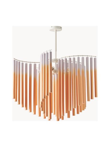 Plafoniera grande di design Coralie, Paralume: 100 % legno di frassino, Rosa, arancione, Larg. 80 x Alt. 87 cm