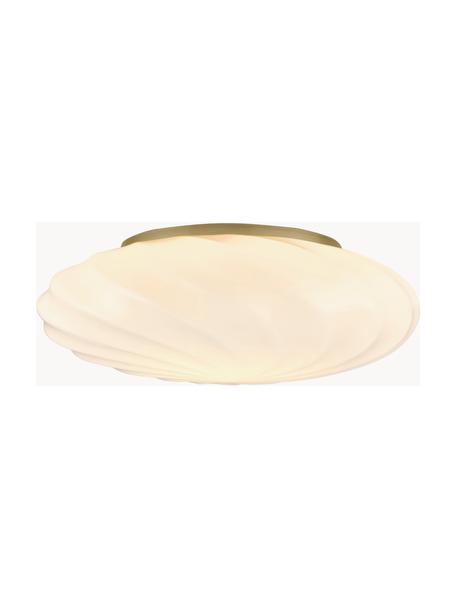 Plafonnier soufflé bouche Twist, Ø 35 cm, Blanc cassé, Ø 35 x haut. 13 cm