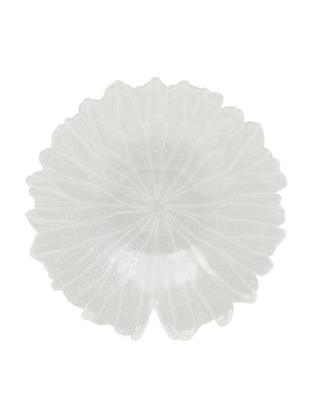Servierschalen Botanic in Blattform aus Glas, Ø 33 cm, 4 Stück, Glas, Weiß, Ø 33 x H 6 cm