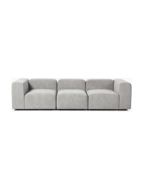 Modulaire bank Lena (4-zits), Bekleding: geweven stof (88% polyest, Frame: grenenhout, multiplex, ha, Poten: kunststof, Geweven stof lichtgrijs, B 284 x D 106 cm