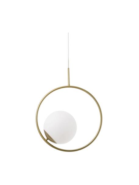 Suspension moderne Chloe, Blanc, couleur laitonnée, larg. 40 x haut. 51 cm