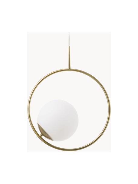 Hanglamp Chloe van opaalglas, Lampenkap: opaalglas, Goudkleurig, B 40 x H 51 cm
