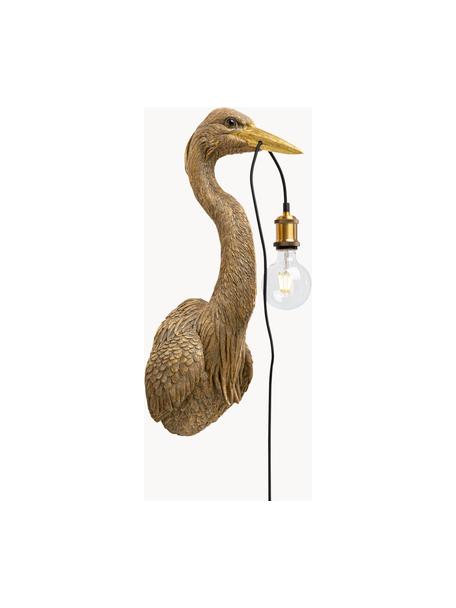 Grande applique murale design vintage Heron, Brun, larg. 26 x haut. 62 cm