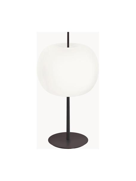 Lámpara de mesa artesanal regulable Kushi, Estructura: metal recubierto, Pantalla: vidrio soplado artesanalm, Cable: plástico, Negro, Ø 33 x Al 61 cm