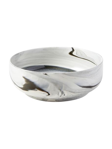 Plateau décoratif aspect marbre Livana, Porcelaine, Gris, Ø 25 x haut. 9 cm