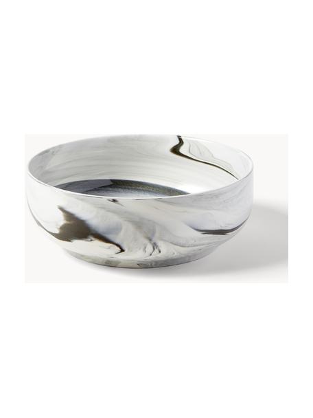 Bol decorativo look mármol Livana, Porcelana, Gris, Ø 25 x Al 9 cm