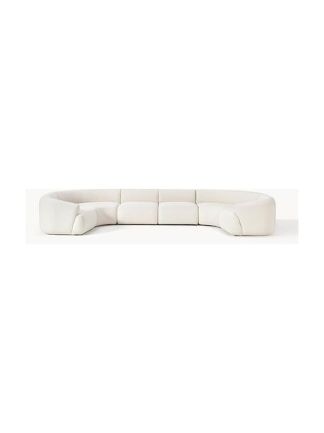 Salon modulable XL Sofia, Tissu blanc crème, larg. 450 x prof. 231 cm
