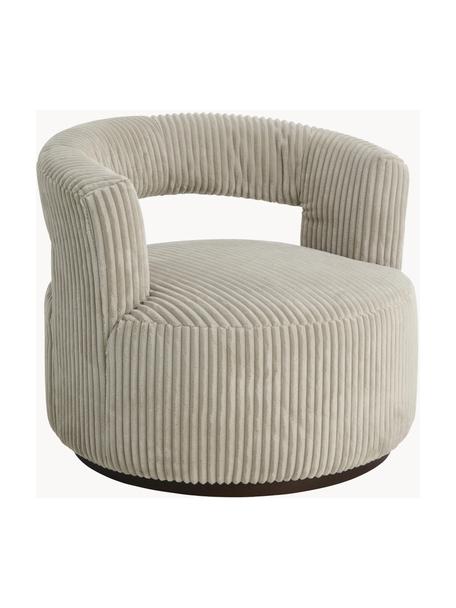 Corduroy loungefauteuil Jona, Bekleding: 100% polyester, Frame: grenenhout, multiplex Dit, Corduroy beige, B 84 x D 80 cm