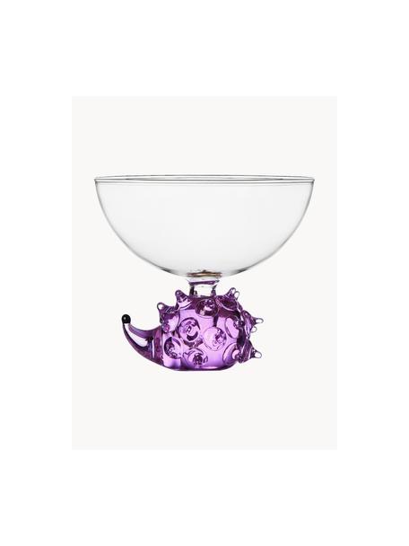 Handgemaakt cocktailglas Animal Farm, Borosilicaatglas, Transparant, lila, Ø 11 x H 10 cm, 280 ml