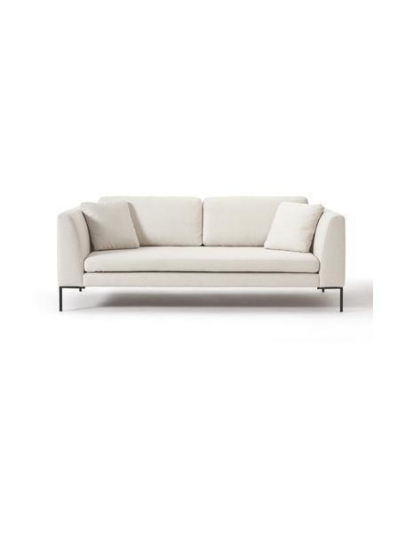 Canapé 3 places avec pieds en métal Emma, Tissu blanc crème, larg. 227 x prof. 100 cm