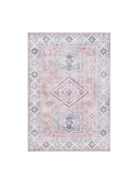 Tapis de couloir vintage Gratia, 100 % polyester, Vieux rose, gris, larg. 80 x long. 150 cm (taille XS)