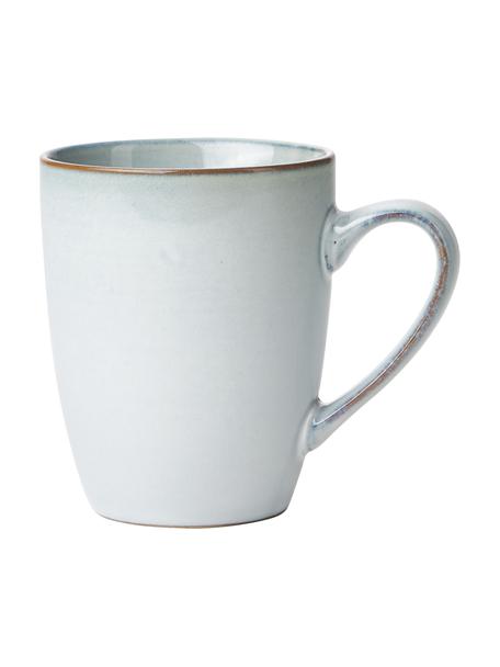 Tazas artesanales de gres Thalia, 2 uds., Gres, Azul, Ø 9 x Al 11 cm