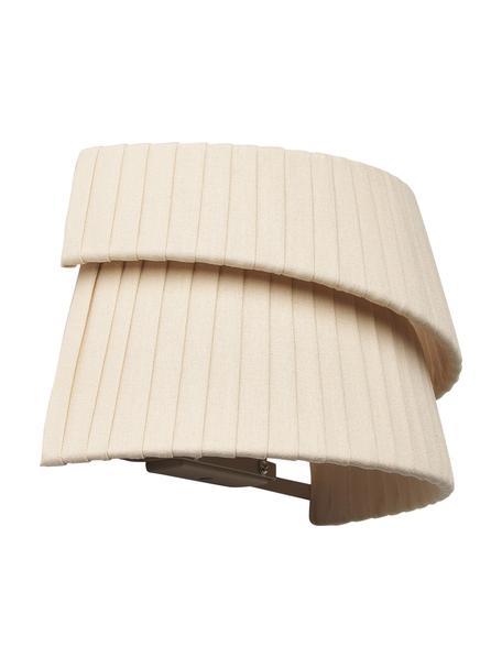 Applique con paralume asimmetrico Nyla, Paralume: lino, Struttura: metallo verniciato a polv, Beige, Larg. 26 x Alt. 15 cm