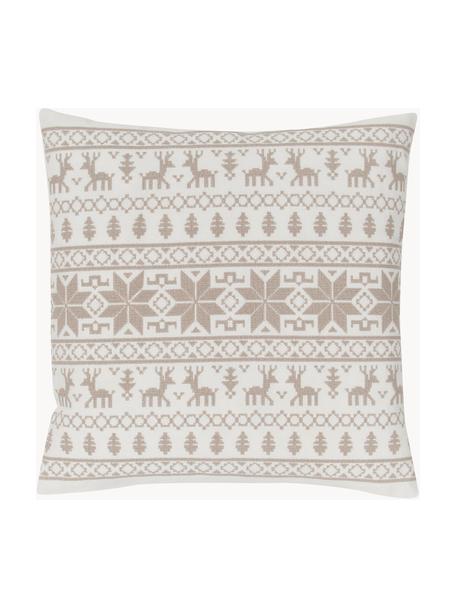Poszewka na poduszkę Fenna, 100% bawełna, Beżowy, kremowobiały, S 45 x D 45 cm