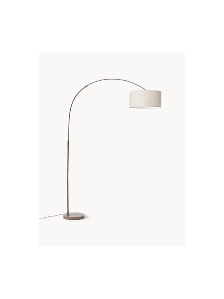 Grand lampadaire arc Niels, Beige, brun foncé, haut. 218 cm