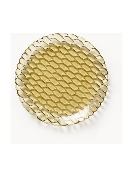Mělké talíře se strukturálním vzorem Jellies, 4 ks, Umělá hmota, Světle žlutá, Ø 27 cm