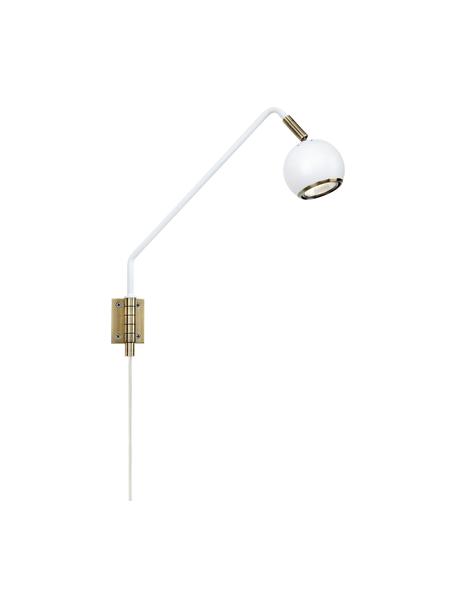 Kinkiet regulowany z wtyczką Coco, Stelaż: metal powlekany, Biały, odcienie złotego, G 33 x W 33 cm