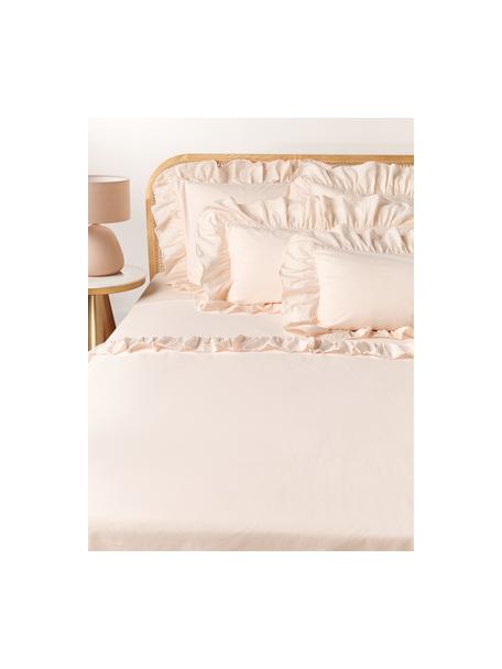 Drap plat en coton délavé couleur pêche Louane, 100 % coton

Le matériau est certifié STANDARD 100 OEKO-TEX®, 4265CIT, CITEVE, Couleur pêche, larg. 180 x long. 280 cm