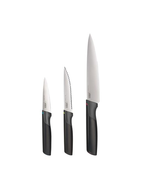 Couteaux Elevate™, lot de 3, Acier inoxydable, Noir, couleur argentée, Lot de différentes tailles