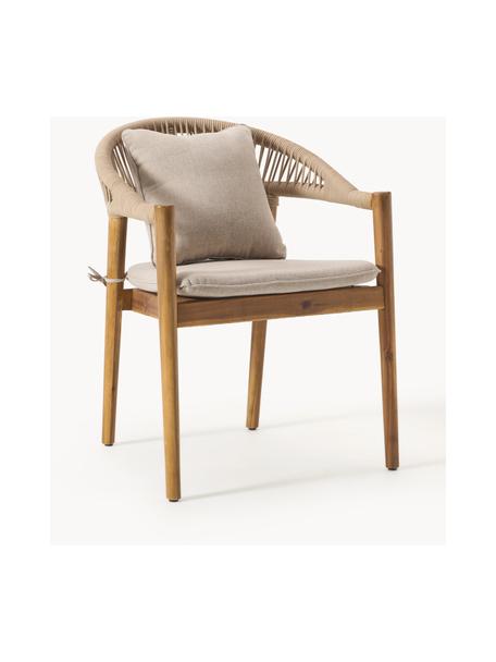 Krzesło ogrodowe z drewna akacjowego Malmö, 2 szt., Stelaż: lite drewno akacjowe olej, Jasny beżowy, drewno akacjowe, S 60 x G 58 cm