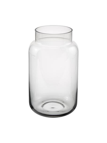 Grand vase verre gris Lasse, Verre, Gris, transparent, ∅ 13 x haut. 22 cm