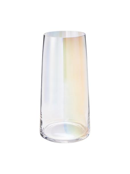 Ručne fúkaná sklenená váza Myla, Sklo, Priehľadná, dúhová, Ø 14 x V 28 cm