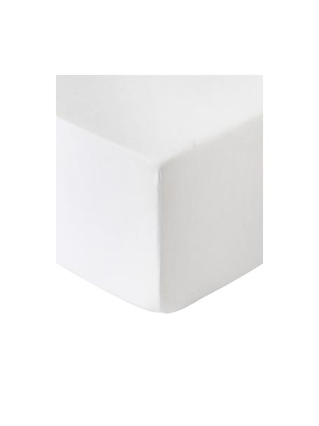 Flanelové napínací prostěradlo Biba, Bílá, Š 90 cm, D 200 cm, V 35 cm
