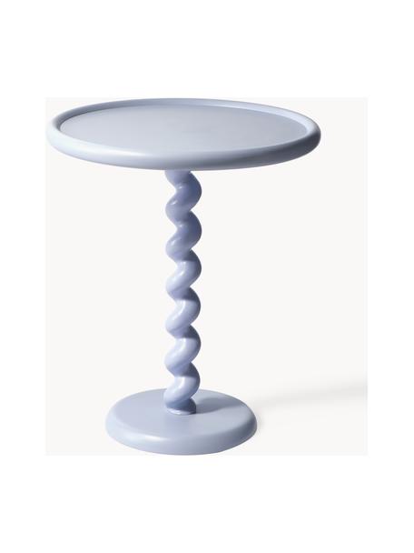 Tavolino rotondo Twister, Alluminio laccato a polvere, Lavanda, Ø 46 x Alt. 56 cm