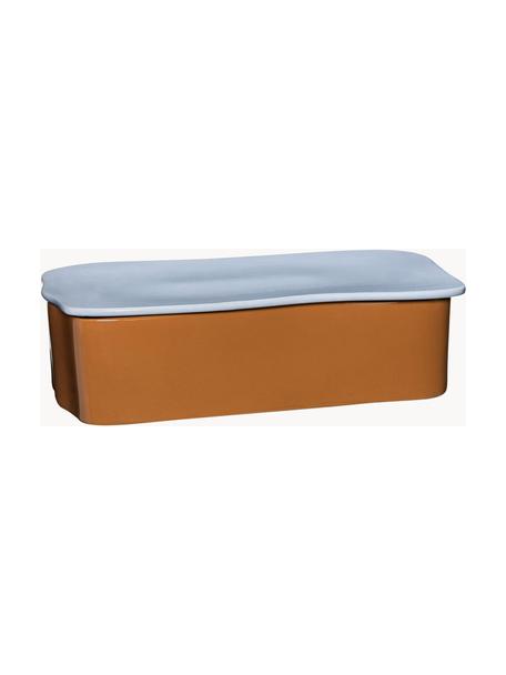 Ręcznie wykonany organizer Amare, Kamień sproszkowany, Ochrowy, jasny niebieski, S 23 x W 8 cm