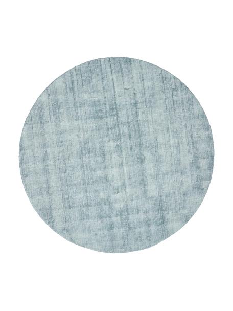 Ručně tkaný kulatý viskózový koberec Jane, Ledově modrá, Ø 120 cm (velikost S)