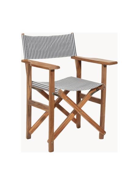 Skládací zahradní židle Director, Tmavě modrá, pruhované, dřevo, Š 64 cm, H 51 cm
