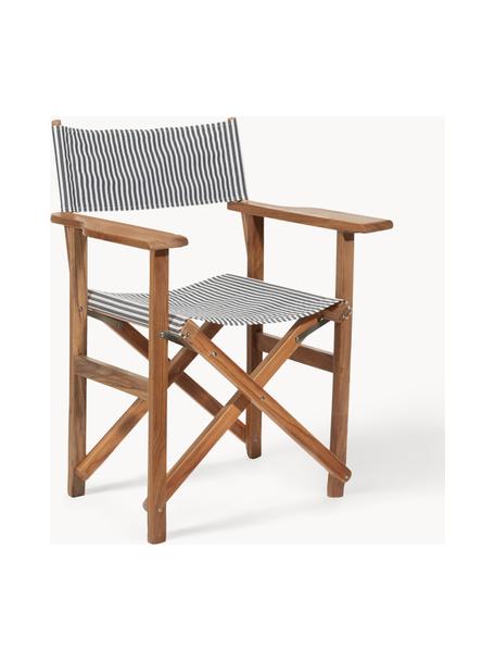 Skladacia záhradná stolička Director, Tmavomodrá, pruhovaná, drevo, Š 64 x H 51 cm