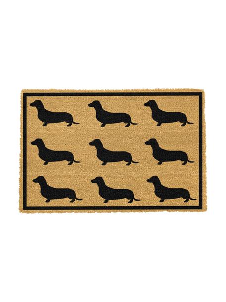 Paillasson Dachshund, Brun, noir, larg. 40 x long. 60 cm