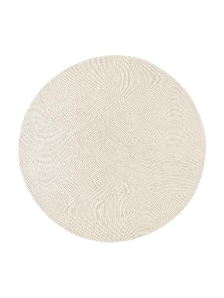 Rond handgeweven kortpolig vloerkleed Eleni uit gerecycled materiaal, Beige, Ø 200 cm (maat L)