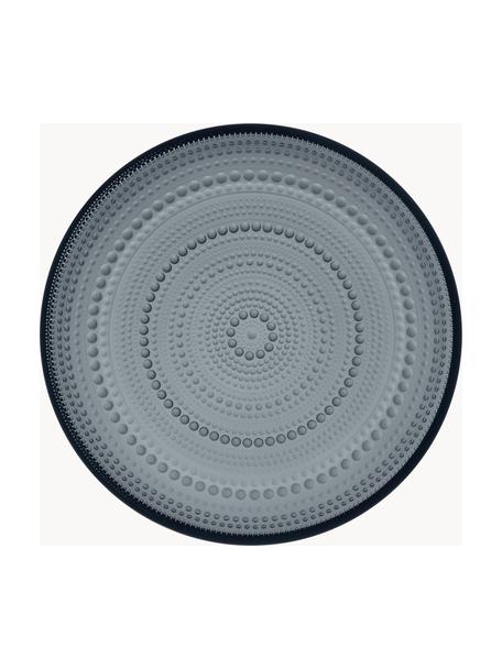 Skleněný mělký talíř Kastehelmi, Sklo, Tmavě šedá, transparentní, Ø 25 cm
