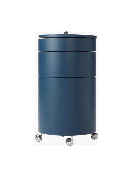 Caisson roulant rond Barboy, design Verner Panton, Bleu pétrole, mat, Ø 38 x haut. 73 cm