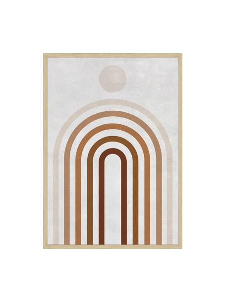 Impresión digital enmarcada Upside Curves, Beige, marrón, An 32 x Al 42 cm