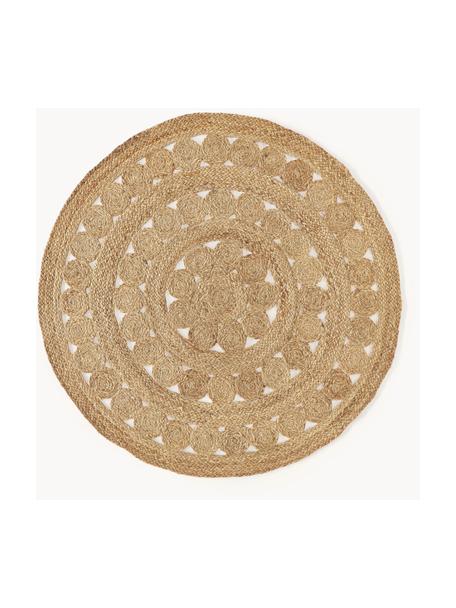 Tapis rond en jute Shyam, 100 % jute, Brun, Ø 150 cm (taille M)