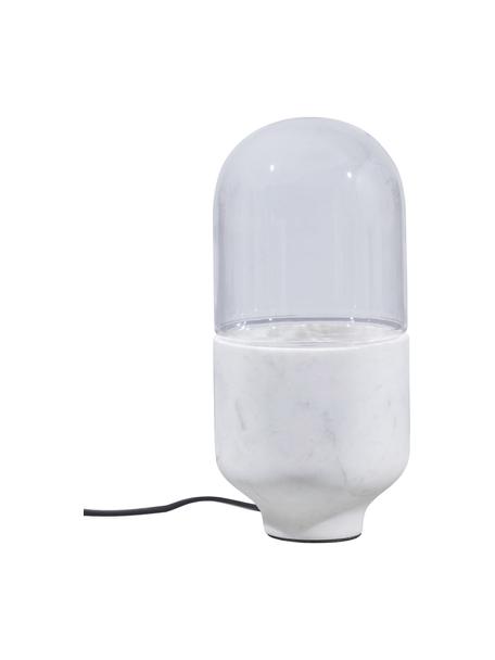 Lampa stołowa z marmuru Asel, Transparentny, biały, marmurowy, Ø 11 x W 26 cm