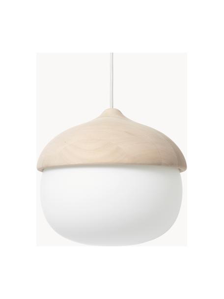 Závesná lampa Terho, Lipové drevo, biele, Ø 31 x V 30 cm