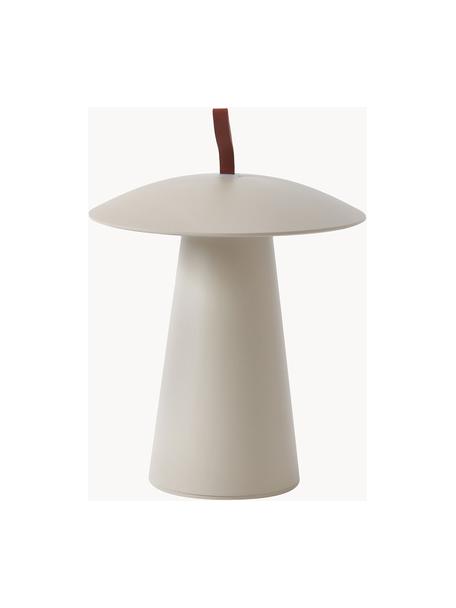 Mobile Dimmbare Aussentischlampe Ara To-Go, Griff: Kunstleder, Beige, Ø 20 x H 29 cm