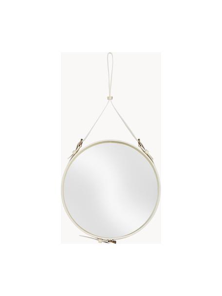 Espejo de pared redondo Adnet, Espejo: cristal, Blanco Off White, Ø 58 x Al 116 cm