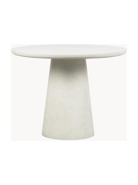 Table de jardin ronde Damon, Ø 100 cm, Fibre de béton et de verre, enduit, Blanc, Ø 100 x haut. 76 cm