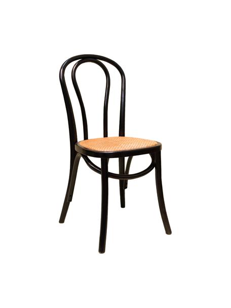 Krzesło z drewna Zari, Czarny, S 42 x G 42 cm