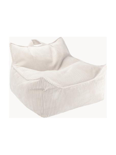 Kinder-Sitzsack Sugar aus Cord, Bezug: Cord (100 % Polyester) au, Cord Weiß, B 70 x T 80 cm